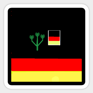 Sporty German Design on Black Background Sticker